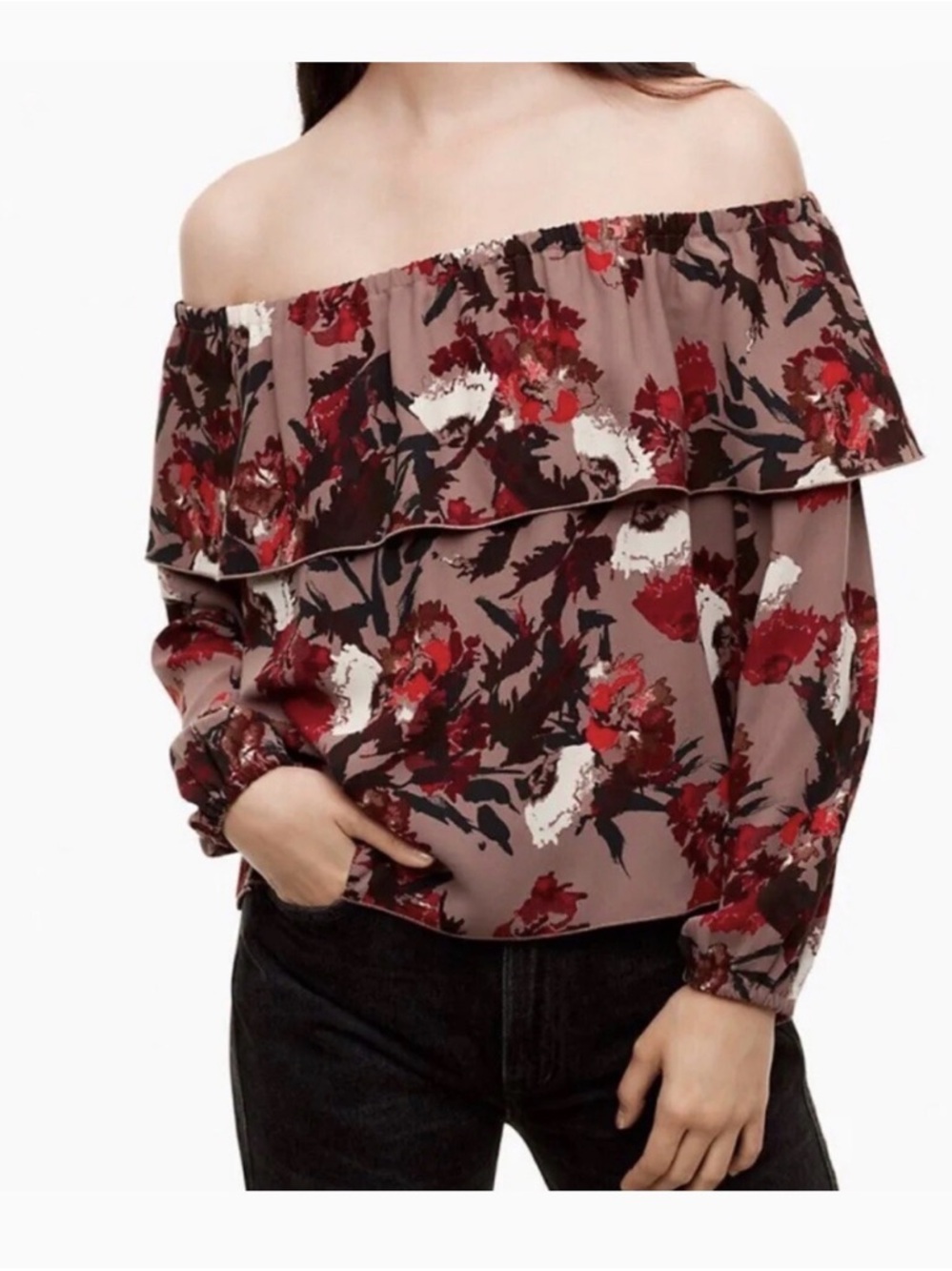 Aritzia Morel Floral Blouse